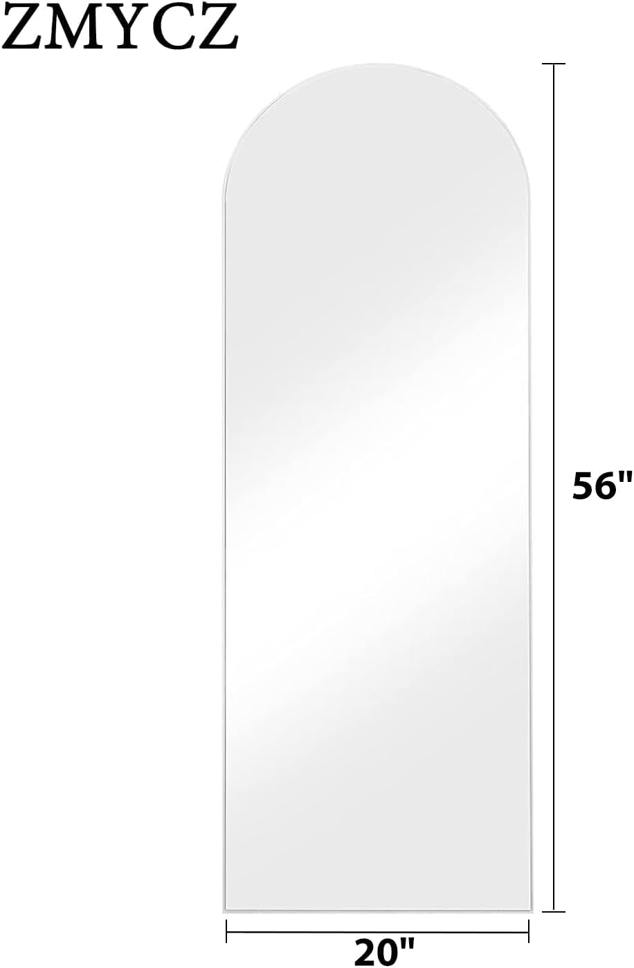 Mirror Full Length, 71"x26" Arched Full Length Mirror, Arch Mirror with Stand, Large Standing Mirrors, Oversized Full Body Mirrors with Aluminum Frame for Bedroom, Living Room (White)
