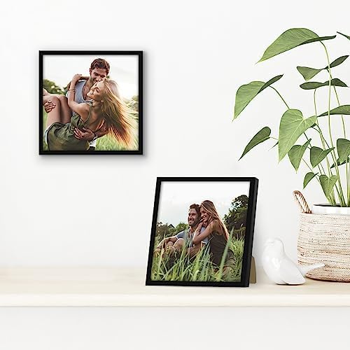 Americanflat 24x36 Poster Frame with Polished Plexiglass - Streamline Collection - Thin Border Picture Frame for Wall Display - Hanging Hardware Included - Black - Colors D