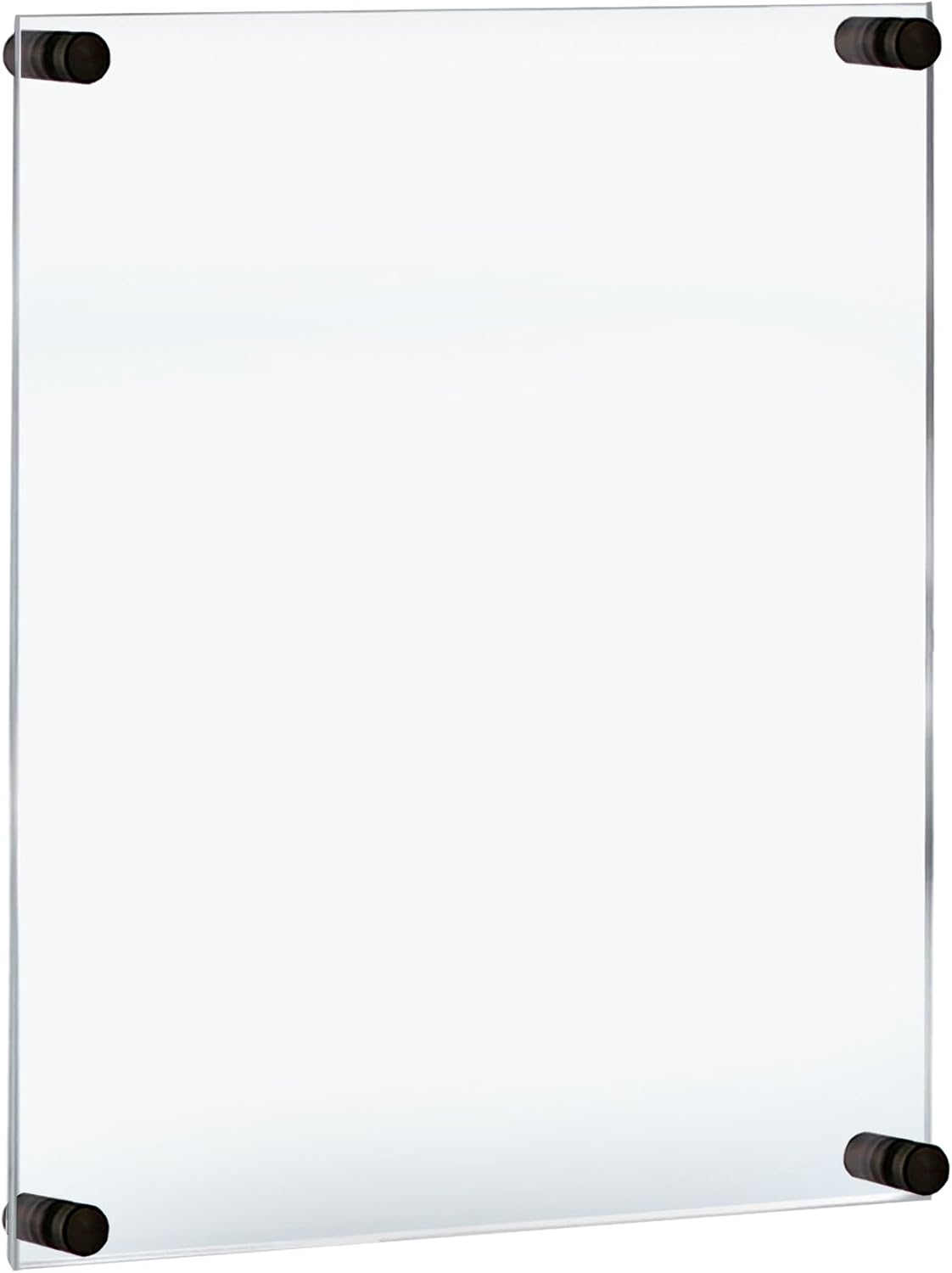 Azar Displays,105536, Floating Acrylic Wall Frame with Silver Hardware Stand Off Caps, Clear Hanging Photo Frame Display Mount with Frameless Border, Glass-Like Frame for Large Prints, 24" x 36"