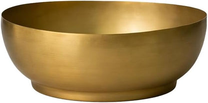Serene Spaces Living Lightweight Antique Brass Decorative Bowl - Elegant Potpourri Catchall for Diwali Home Décor, Entryway and Dining Table, 2.75" Tall & 8" Diameter
