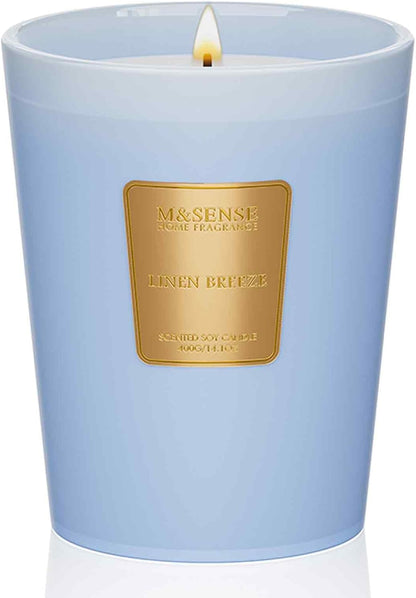 M&SENSE Jasmine Candles Highly Scented 3 Wick 35oz 150 Hours Burn Extra Large Jar Candles for Women, Natural Soy Wax Aromatherapy Candle for Stress Relief, Meditation, Yoga, Spa - Colors A