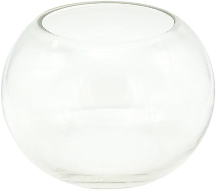WGV Bowl Glass Vase, Diameter 6", Height 4.5", Open Width 4", (Multiple Sizes Choices) Clear Bubble Planter Terrarium Fish Bowl for Wedding Event Home Decor, 1 Piece (VBW0006A)