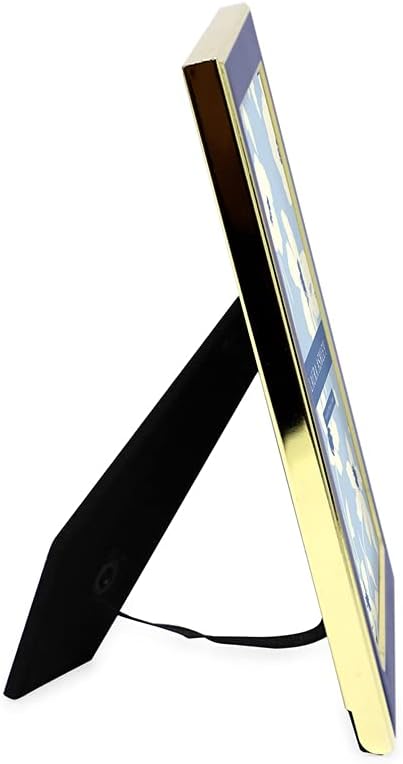 Laura Ashley 5x7 Navy Enamel Picture Frame, Gold Metal Edge with Easel, for Countertop, Counterspace, Tabletop Display, Bookshelf, Desk, Wall Décor, Photo Gallery (5x7, Navy W/Gold)