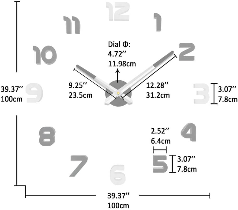 VANGOLD Large Wall Clocks for Living Room Decor, Decorative Wall Clocks Battery Operated (Black Wall Decor)