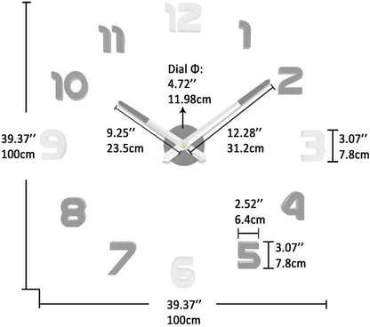 VANGOLD Large Wall Clocks for Living Room Decor, Decorative Wall Clocks Battery Operated (Black Wall Decor)