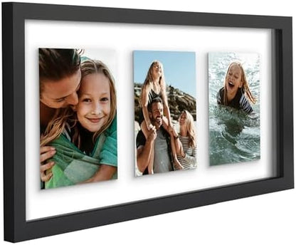 Americanflat 4x6 Collage Picture Frame with Shatter-Resistant Glass - Fits Five 4x6 Photos or Use as One 11x14 Picture Frame - Signature Collection - Collage Frames for Wall Display - Black