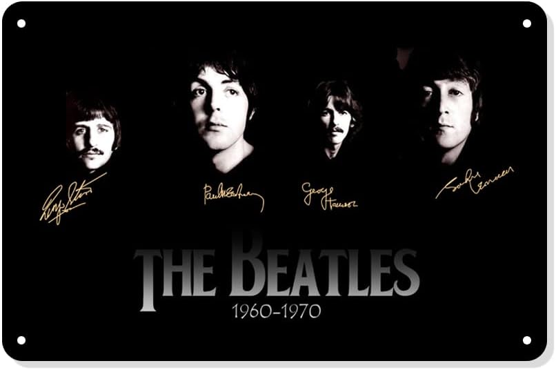 The Beatles Wall Decor - The Beatles Metal Tin Signs,Beatles Retro Art Wall Poster,Beatles Themed Birthday Party Decorations12x8 Inch