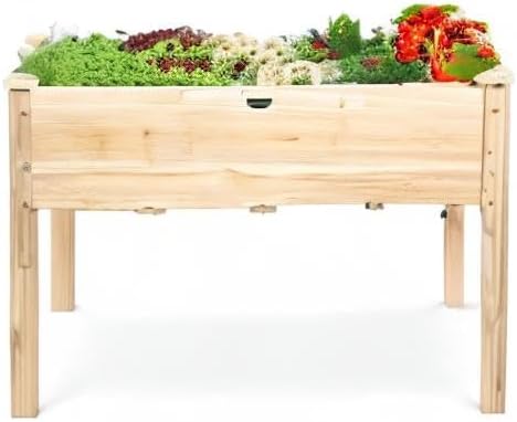 Best Choice Products 72x24x30in Raised Garden Bed, Elevated Wood Planter Box Stand for Backyard, Patio, Balcony w/Divider Panel, 6 Legs, 300lb Capacity - Natural