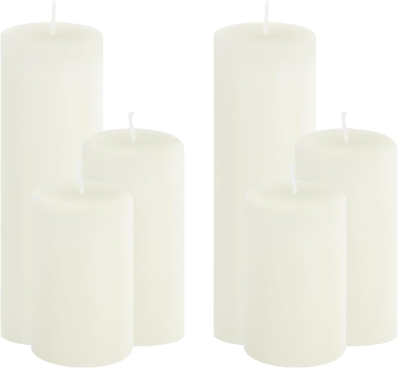 18 Pcs White Pillar Candles Bulk Set，Hurricane Candles，3 Different Lengths 2 x 3/4/6 Inch (6 Each)，Dripless Unscented Smokeless，Gives You a Better Atmosphere When Organizing an Event Party.