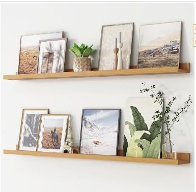 Boswillon Floating Shelves Wall Mounted Set of 2, Modern Black Wall Shelves for Storage with Lip, Display Picture Ledge Shelf for Wall Decor Bedroom Living Room Bathroom Kitchen