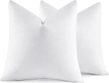 MIULEE 22x22 Pillow Inserts,Set of 2 Down Feather Throw Pillows for Couch Sofa Bed, Decorative Fluffy Throw Pillow Inserts Cotton Fabric,White