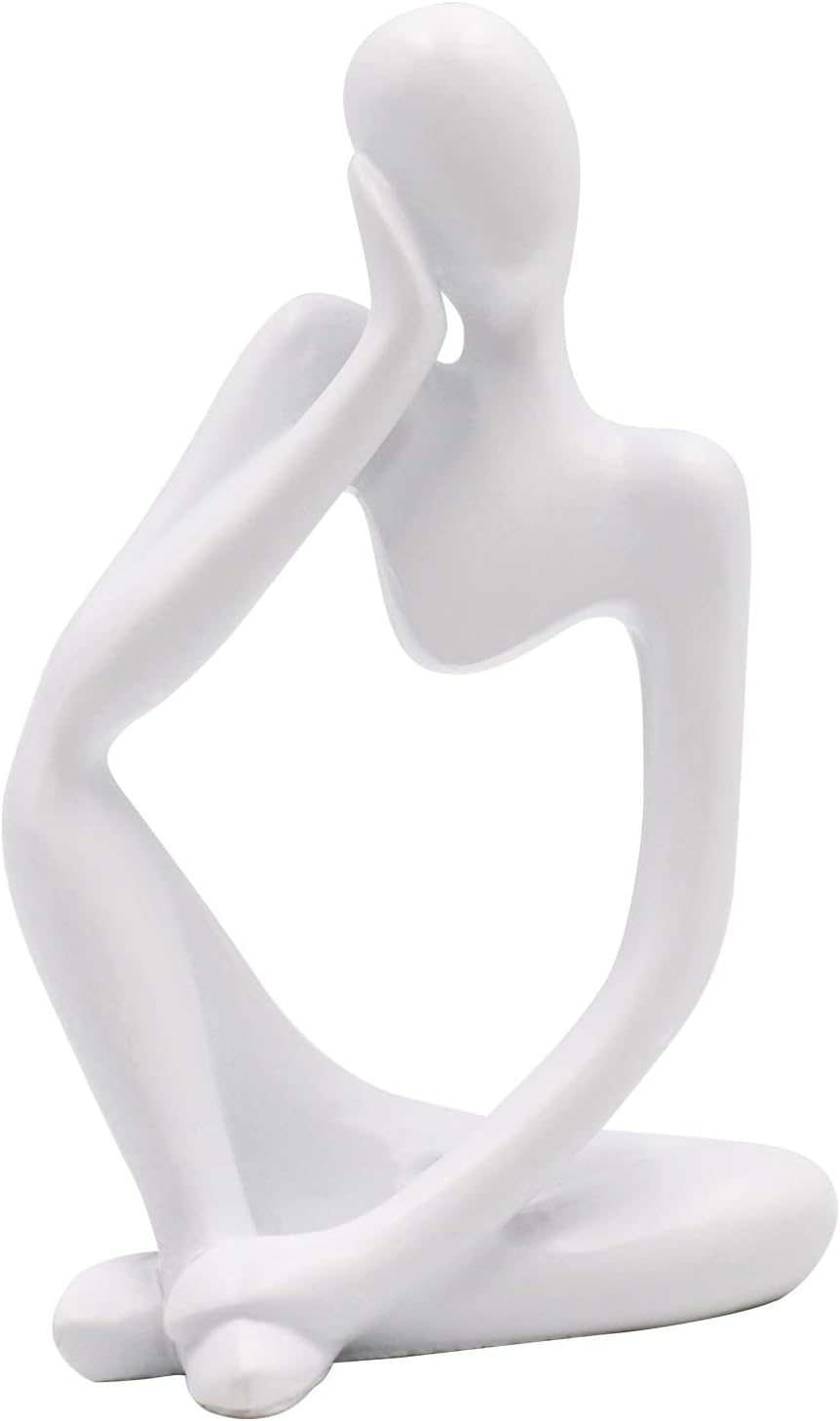 Thinker Statues And Sculptures, Sandstone Resin Thinker Statue Ornaments, Abstract Style Sculptures, Housewarming Gifts, Housewarming Decorations, Living Room Dining Desk Decorations (Right, Small)