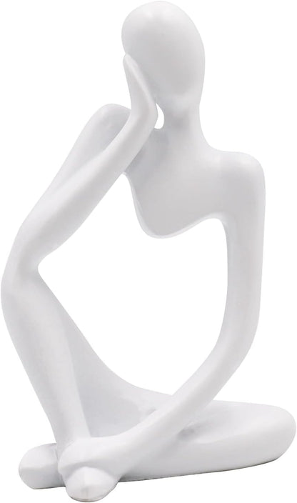 Thinker Statues And Sculptures, Sandstone Resin Thinker Statue Ornaments, Abstract Style Sculptures, Housewarming Gifts, Housewarming Decorations, Living Room Dining Desk Decorations (Right, Small)