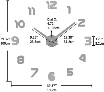VANGOLD Large Wall Clocks for Living Room Decor, Decorative Wall Clocks Battery Operated (Black Wall Decor)