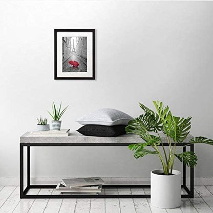 Americanflat 8x10 Picture Frame with Shatter-Resistant Glass - Use as 5x7 Frame with Mat or Display 8x10 Photo Without Mat - Signature Collection - Picture Frames for Tabletop and Wall Display - Black