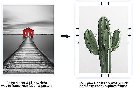 ELSKER&HOME 22.375 x 34 Poster Frame 3 Pack, Black Picture Frame for Horizontal or Vertical Wall Mounting, Sturdy and Scratch-proof