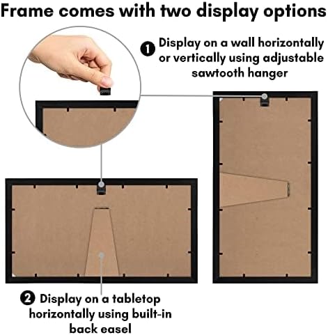 Americanflat 4x6 Collage Picture Frame with Shatter-Resistant Glass - Fits Five 4x6 Photos or Use as One 11x14 Picture Frame - Signature Collection - Collage Frames for Wall Display - Black