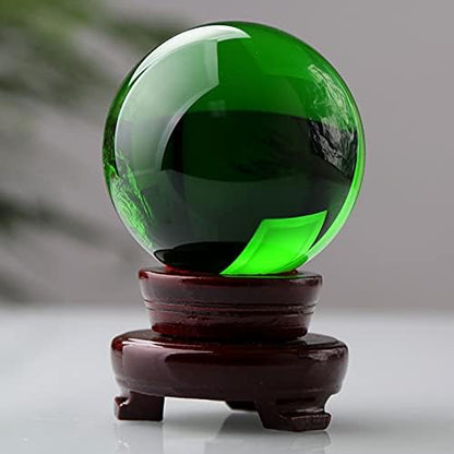 CHENGXINWENHUA Decorative Orbs for Bowls and Vases Set of 1，Diameter 3" Crystal Sphere Ball,Camera Sphere and Photography Orb (Green-1)