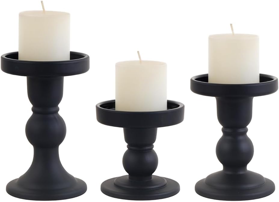 6-Piece Set of Glass Candlestick, Crystal Candlestick Holder Holder and Conical Candle, Christmas Candle Holder Decoration, Family Living Room Wedding Candle Holder (Clear 2sets)