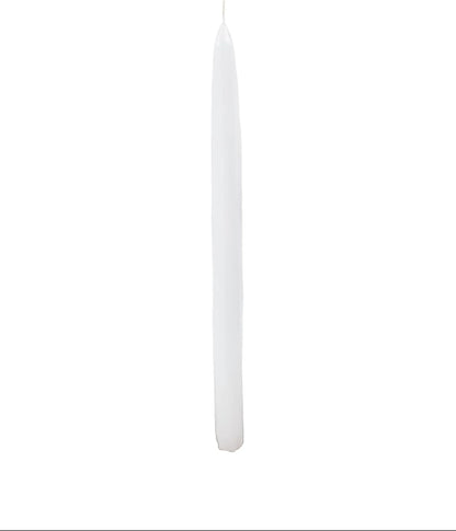 D'light Online White Taper Candles, 10 Inch Premium Quality Candles Hand-Dipped Tapered Candles, Dripless, Smokeless and Unwrapped Bulk Pack for Events - Set of 12 (10 Inch, White)