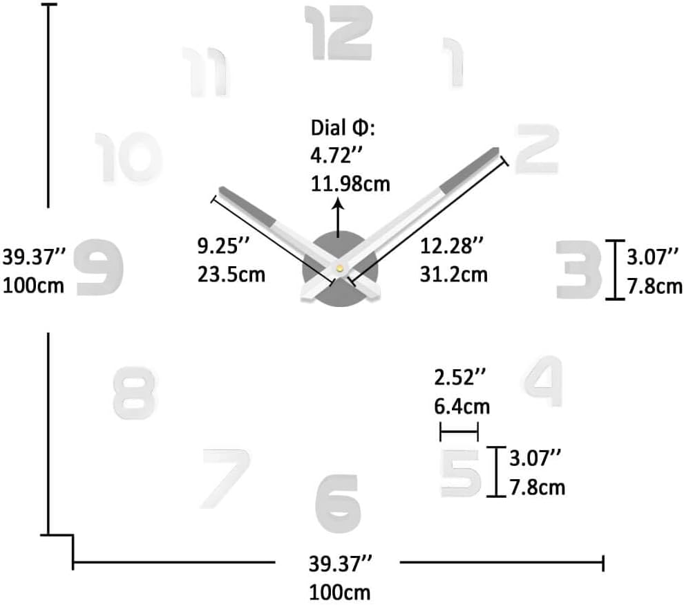 VANGOLD Large Wall Clocks for Living Room Decor, Decorative Wall Clocks Battery Operated (Black Wall Decor)