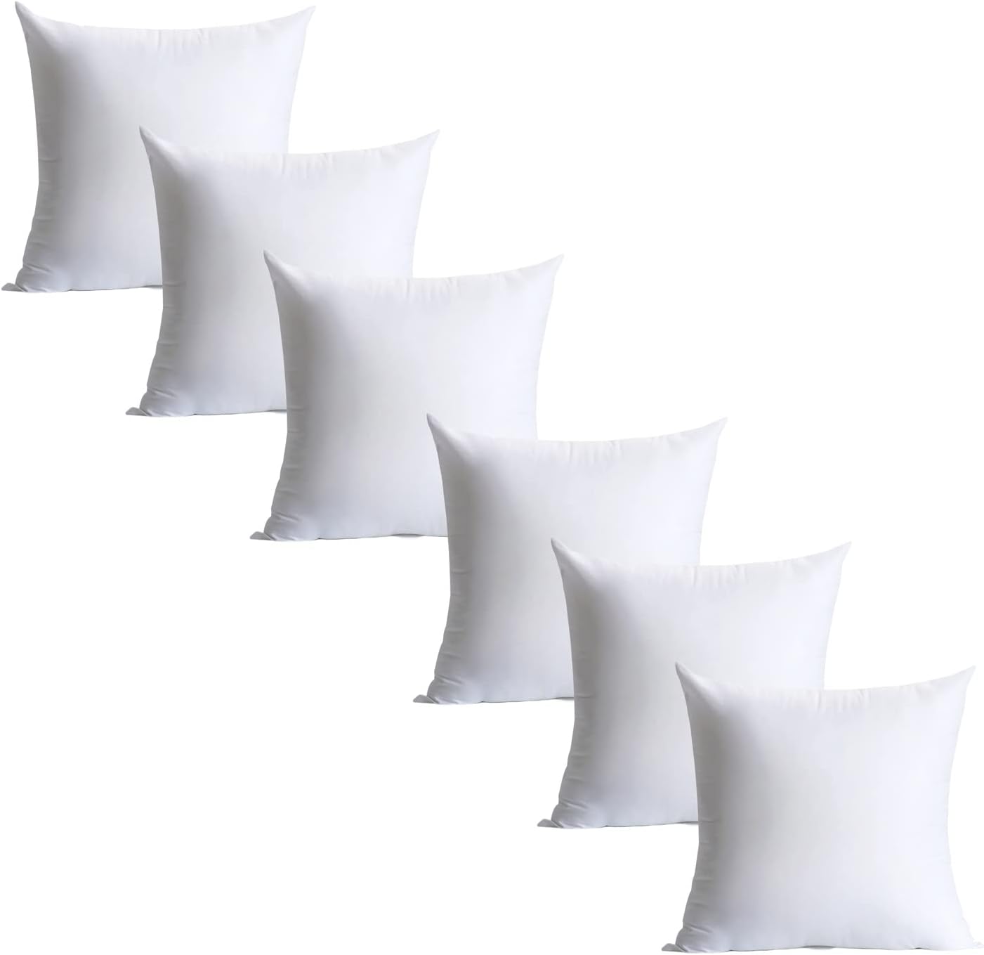 Calibrate Timing Plush and Durable Throw Pillow Inserts - 18 x 18 inches Set of 8, Hypoallergenic Polyester Fiber Fill - Perfect for Decorative Cushion Covers, Sofa and Bed Accent