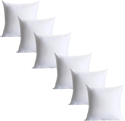Calibrate Timing Plush and Durable Throw Pillow Inserts - 18 x 18 inches Set of 8, Hypoallergenic Polyester Fiber Fill - Perfect for Decorative Cushion Covers, Sofa and Bed Accent