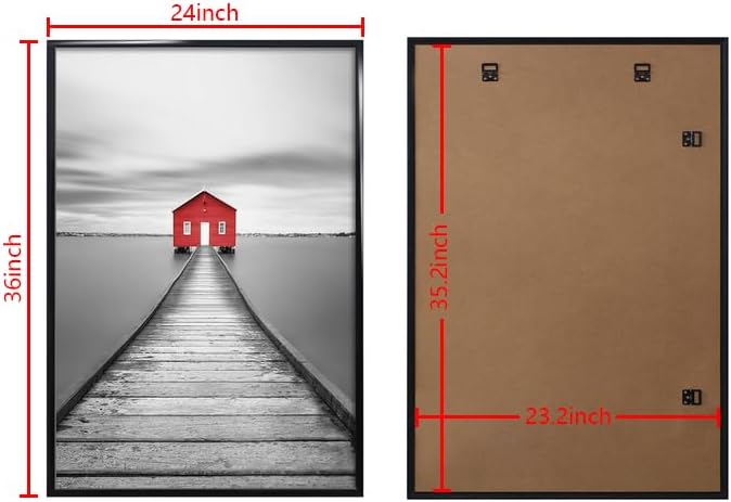 ELSKER&HOME 22.375 x 34 Poster Frame 3 Pack, Black Picture Frame for Horizontal or Vertical Wall Mounting, Sturdy and Scratch-proof