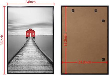 ELSKER&HOME 22.375 x 34 Poster Frame 3 Pack, Black Picture Frame for Horizontal or Vertical Wall Mounting, Sturdy and Scratch-proof