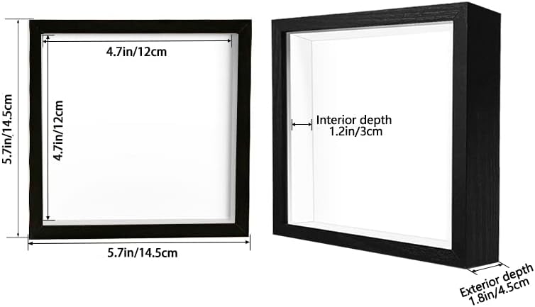 8x8 Shadow Box Frame Display Case with Letter Stickers, 3D Picture Frame, Display Case Box for Memorabilia, Baby Items, Wedding Memories, Crafts, Tickets and Photos (White, 8x8)