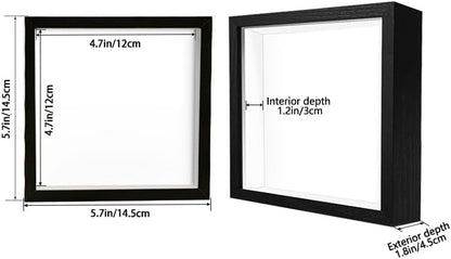 8x8 Shadow Box Frame Display Case with Letter Stickers, 3D Picture Frame, Display Case Box for Memorabilia, Baby Items, Wedding Memories, Crafts, Tickets and Photos (White, 8x8)
