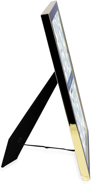 Laura Ashley 5x7 Navy Enamel Picture Frame, Gold Metal Edge with Easel, for Countertop, Counterspace, Tabletop Display, Bookshelf, Desk, Wall Décor, Photo Gallery (5x7, Navy W/Gold)