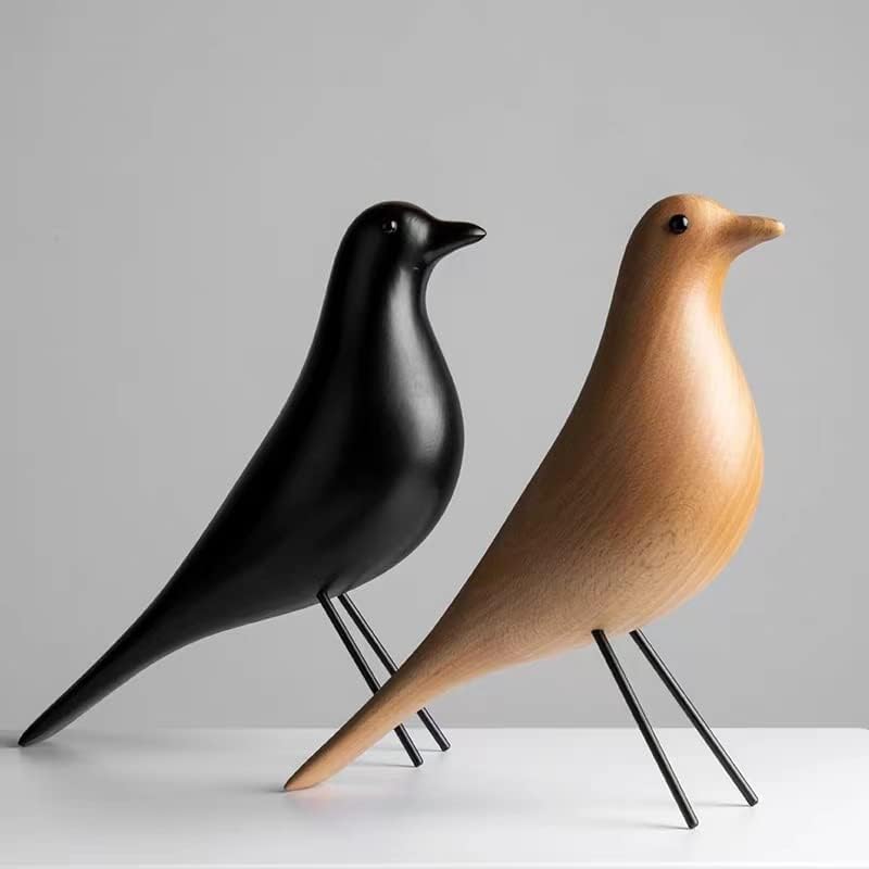 Mid Century Sculpture House Bird - Office Decor Desk Dove Ornament Arts Gift Replica (Yellow)