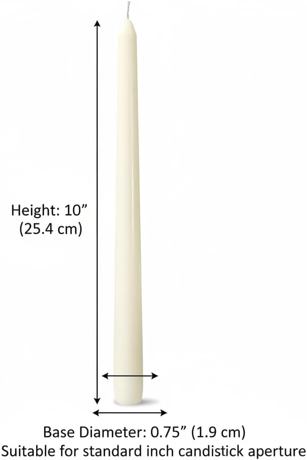 4 Pack White Taper Candles丨Taper Candles 10 Inch Dripless丨Unscented & Smokeless Candlesticks Bulk丨7-8 Hours Long Burning Tall Candles丨Ideal for Christmas Weddings Parties Dinner