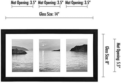 Americanflat 4x6 Collage Picture Frame with Shatter-Resistant Glass - Fits Five 4x6 Photos or Use as One 11x14 Picture Frame - Signature Collection - Collage Frames for Wall Display - Black