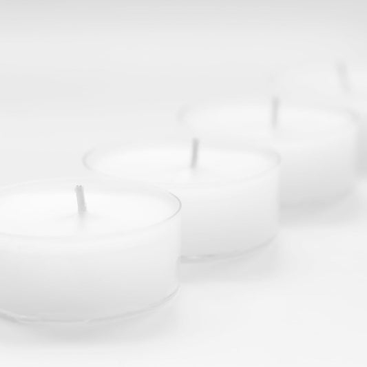 Clear White Tea Lights Candles - 4.5 Hour Long Burning Unscented Tea Light Candles for Home, Travel, Holiday Events, Relaxation & Emergencies - 12 Pack