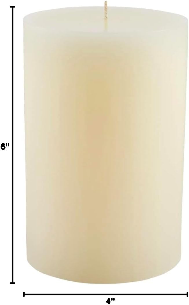 Mister Candle Dripless Vanilla Scented Ivory Pillar Candle, Hand Made Vanilla Pillar Candles with Essential Oils for Home Decor, Premium Wax, 100 Hr Burn Time