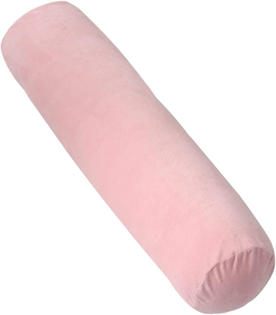 1 MIDDLE ONE Body Pillow for Adults, Bolster Pillow with Removable Velvet Cover, Long Round Cervical Roll Pillow, 47 x 7.87 Inches, Grey