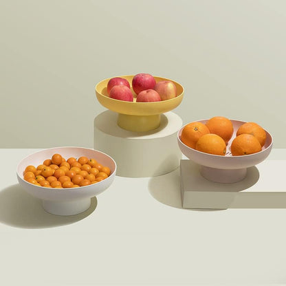 onefitow Fruit bowl Fruit Basket for Kitchen Countertop Storage Baskets Stand Organization, Decor Centerpiece for Kitchen Counter or Dining Room Tables (Pink)