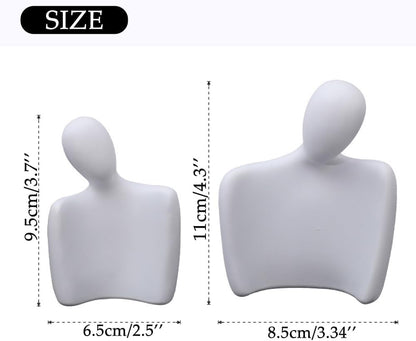 Couple Statue for Home Decor,Hugging Couple Figurines,Valentines Decor,Modern Romantic Sculptures for Living Room Bedroom Office(White+Black)