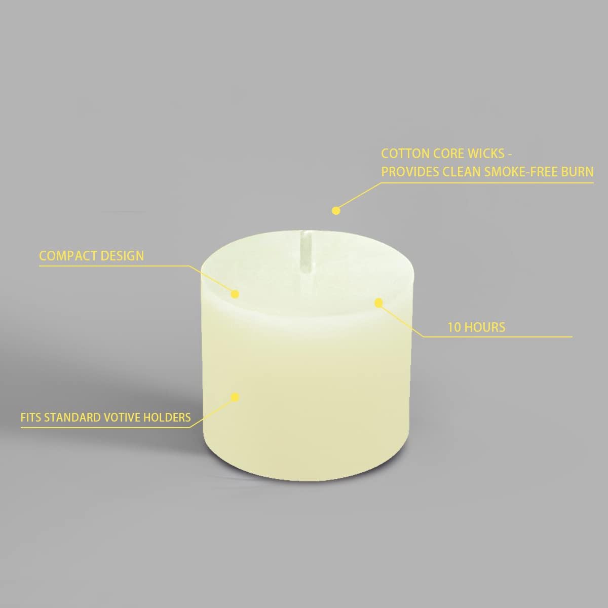 White Votive Candles Long Burn Time Unscented Candles Votives Bulk Pack of 24 Small Pillar Candles