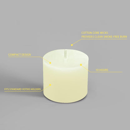 White Votive Candles Long Burn Time Unscented Candles Votives Bulk Pack of 24 Small Pillar Candles