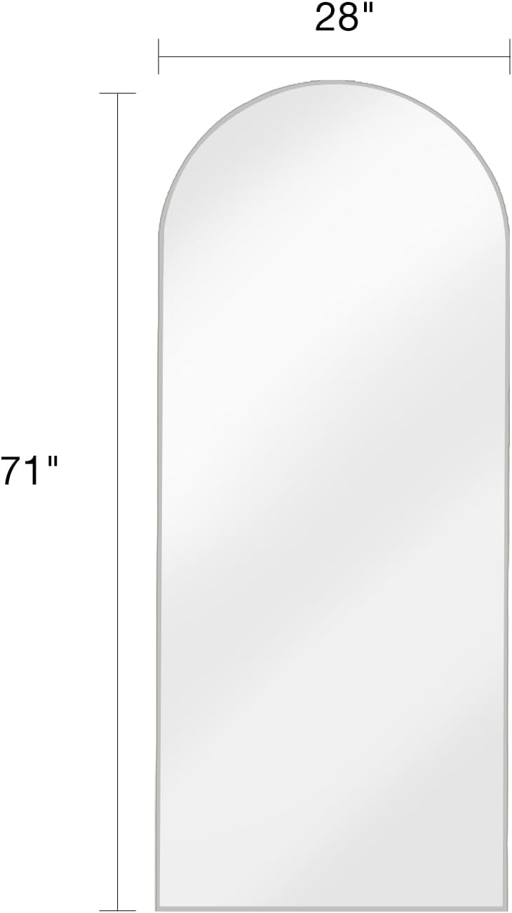 ITSRG Floor Mirror, Full Length Mirror with Stand, Arched Wall Mirror, Gold Floor Mirror Freestanding, Wall Mounted Mirror for Bedroom Living Room, Gold