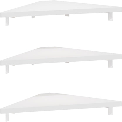 Furinno Rossi 5-Tier Wall Mount Floating Radial Corner Shelf, White