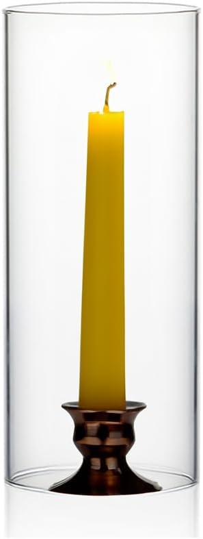 WGVI Hurricane Candle Holder Sleeve, Wide 4", Height 10", Clear Glass Cylinder Candleholder, Chimney Tube, Open Ended Candle Shade, 1 Piece - Colors A