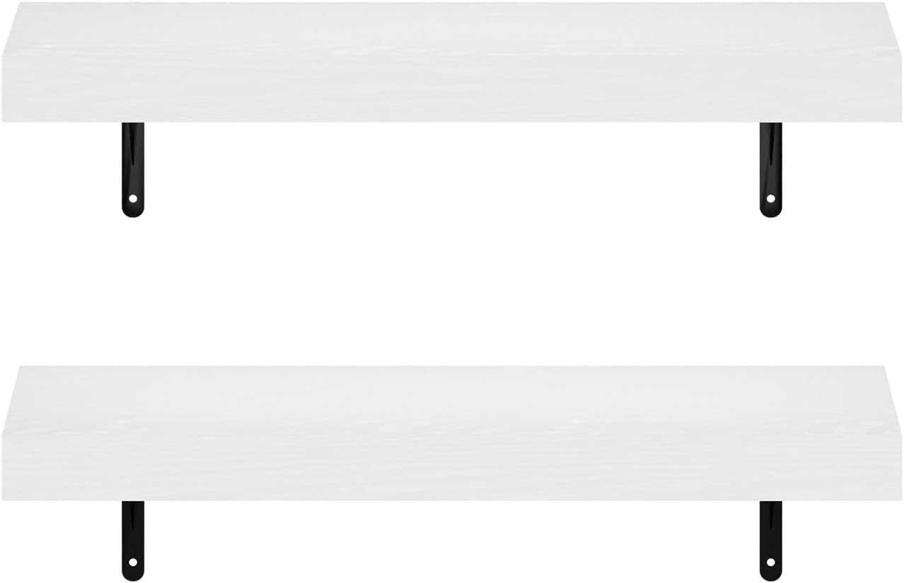 Furinno Rossi 5-Tier Wall Mount Floating Radial Corner Shelf, White