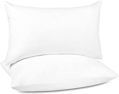 puredown® Euro Pillow Inserts 24 x 24 (Pack of 2, White), Feather Down Pillow Stuffer, White Throw Pillows for Bed, Couch, and Cushion