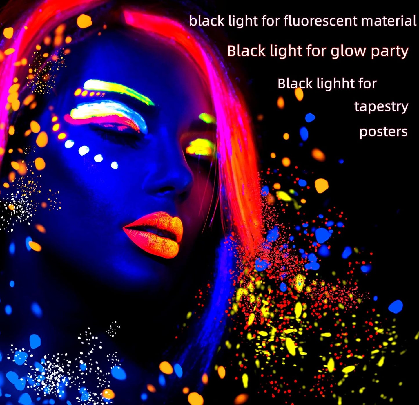 Black Light Bar 10W 1ft LED Blacklight for Fluorescent Tapestry Poster Body Paint Glow Party UV Strip Lights for Cabinet and Display Magnetic 2 Pack