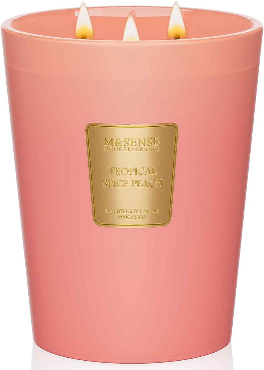 M&SENSE Jasmine Candles Highly Scented 3 Wick 35oz 150 Hours Burn Extra Large Jar Candles for Women, Natural Soy Wax Aromatherapy Candle for Stress Relief, Meditation, Yoga, Spa - Colors B