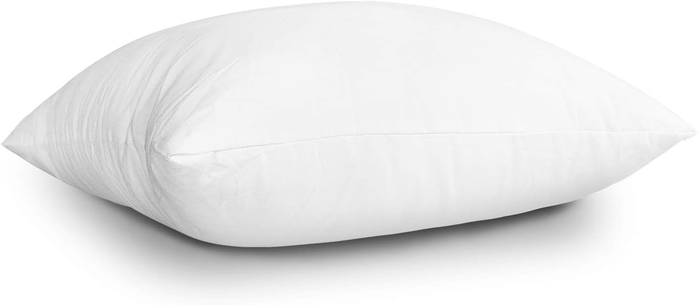 Edow Throw Pillow Insert, Lightweight Soft Polyester Down Alternative Decorative Pillow, Sham Stuffer, Machine Washable 12x12 (White, 4 Count (Pack of 1))